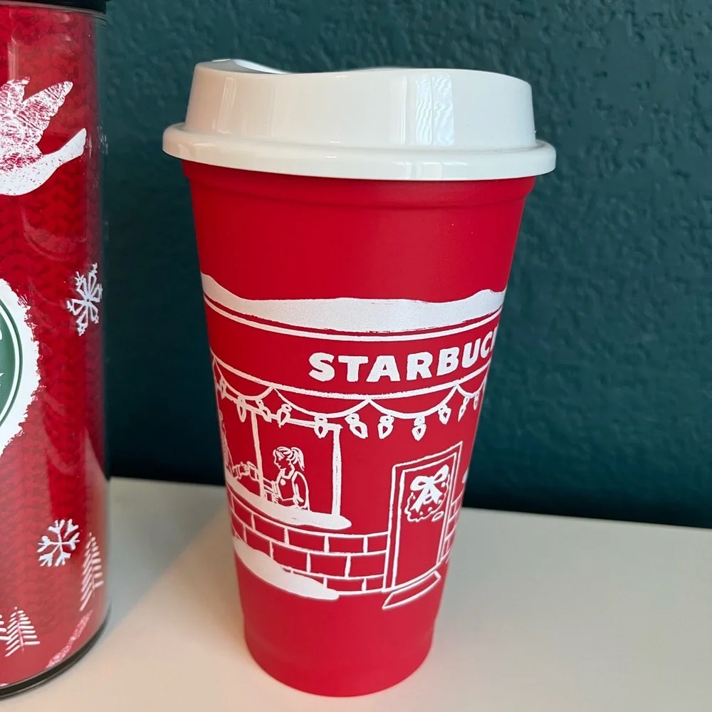 Starbucks Christmas Holiday Red Winter Plastic Tumblers 2008 & 2025 NWT